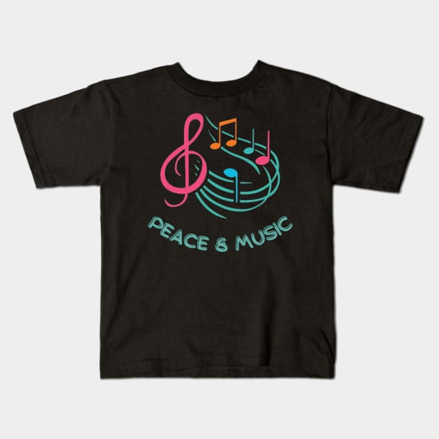 Peace & Music - International day of Peace Kids T-Shirt by Tee Shop